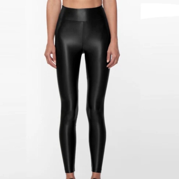 Koral- Black Lustrous Infinity High Rise Shine Leggings - Picture 2 of 5